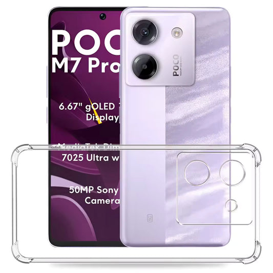 Hülle für Xiaomi Poco M7 Pro 5G, Techsuit, stoßfest klar, transparent