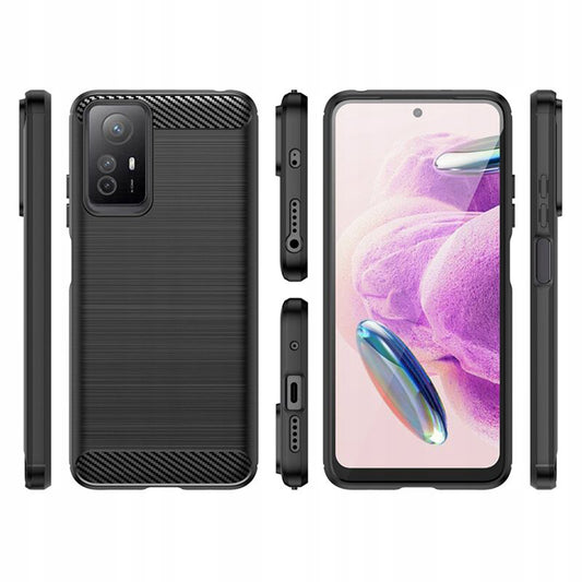 Case for Xiaomi Redmi Note 12S, Techsuit, Carbon, Black