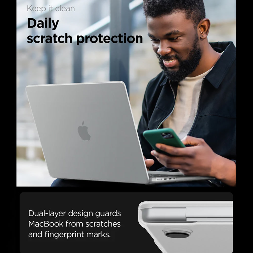 Spigen Airskin Hülle für Apple MacBook Pro 16 Zoll (2026) / (2024) / (2023) / (2021), Transparent Satin ACS11526