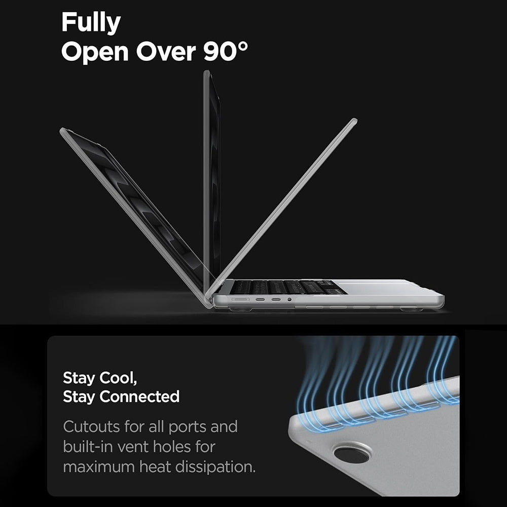 Spigen Airskin Hülle für Apple MacBook Pro 16 Zoll (2026) / (2024) / (2023) / (2021), Transparent Satin ACS11526