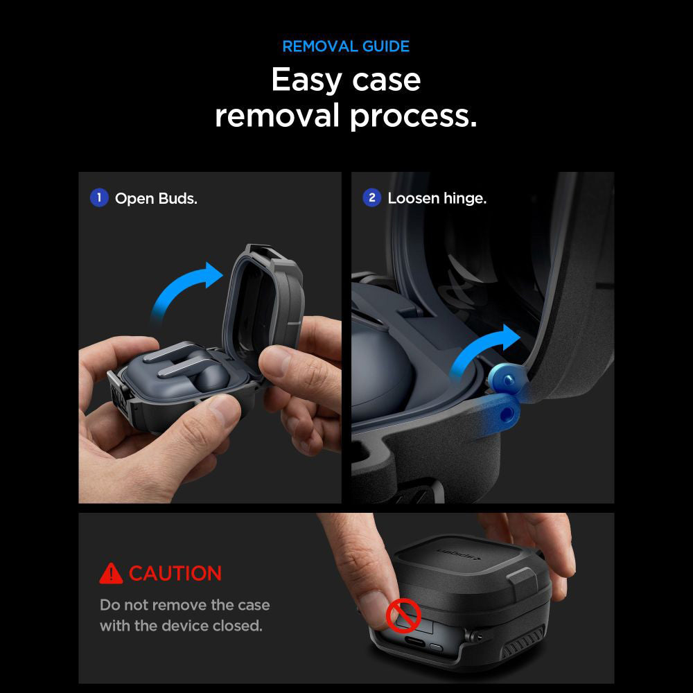Spigen Lock Fit Case for Samsung Galaxy Buds4 / Buds4 Pro, Matte Black ACS11202
