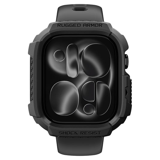 Spigen Rugged Armor Hülle für Apple Watch Series 12 42 mm, Mattschwarz ACS11877