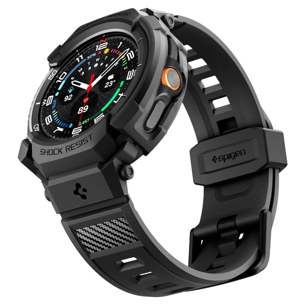 Spigen Rugged Armor Pro Hülle für Samsung Galaxy Watch8 Classic, Mattschwarz ACS10013