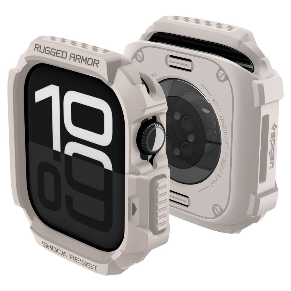 Spigen Rugged Armor V2 Hülle für Apple Watch Series 10 / 11 42mm, Beige ACS10493