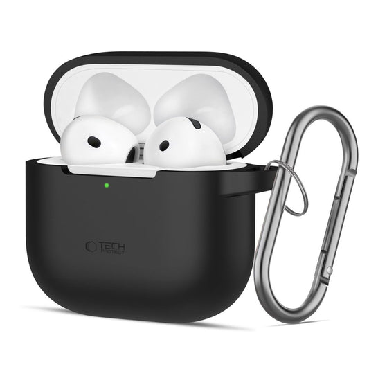 Tech-Protect Silicone Hook Hülle für Apple AirPods 4, Schwarz