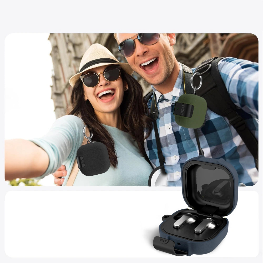 Tech-Protect Slim Hook Hülle für Samsung Galaxy Buds4 / Buds4 Pro, Schwarz