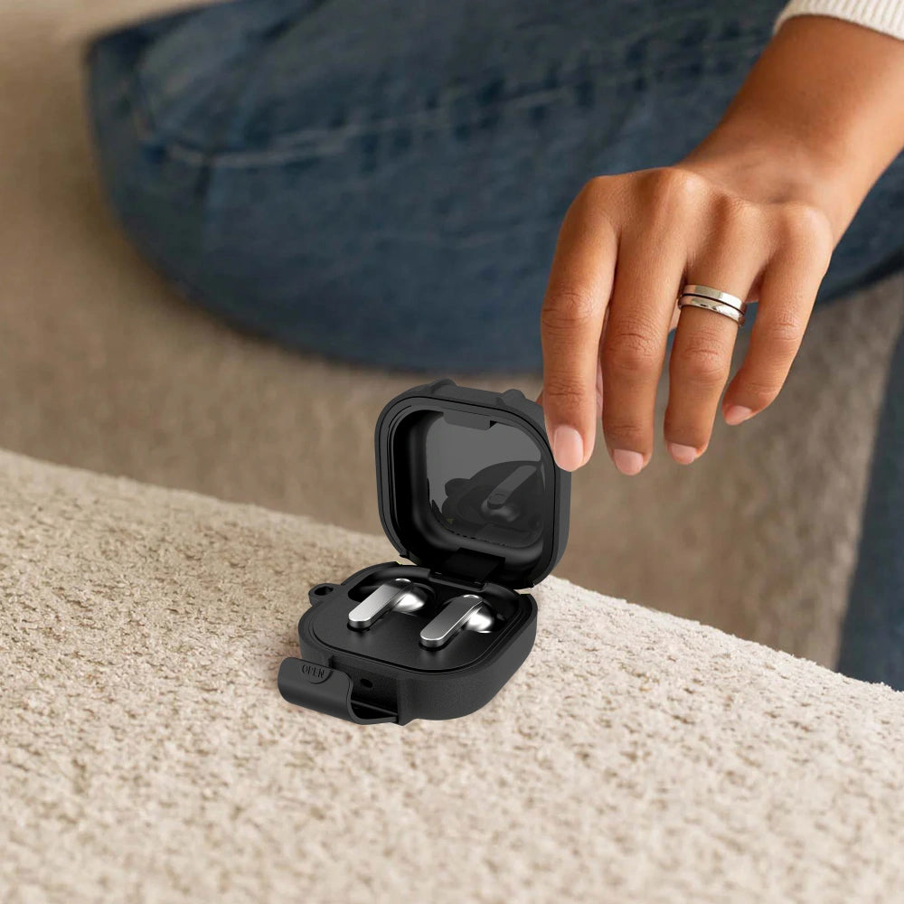 Tech-Protect Slim Hook Hülle für Samsung Galaxy Buds4 / Buds4 Pro, Schwarz