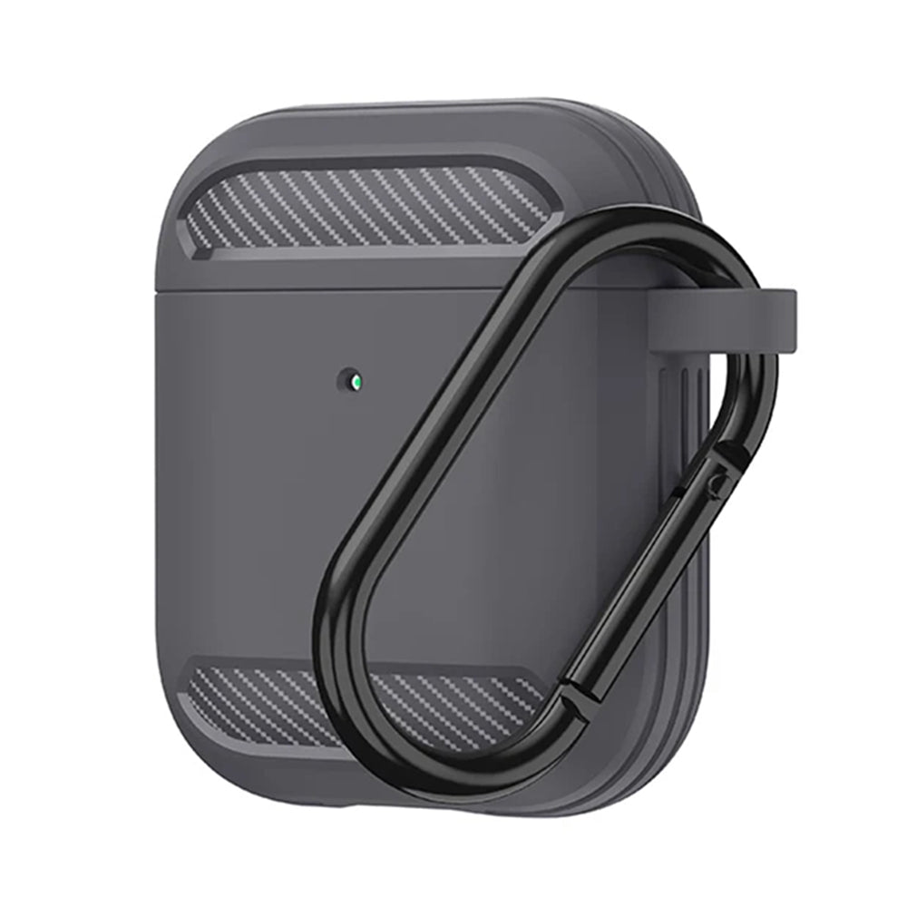 Techsuit Carbon Hülle für Apple AirPods Gen 2 / Gen 1, Grau