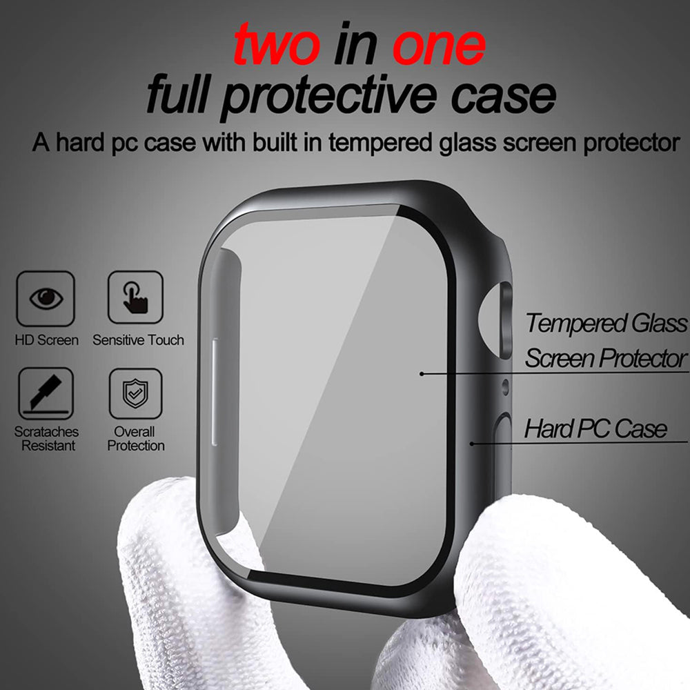 Techsuit Defense360 Pro Hülle für Apple Watch 7 41mm Serie, Schwarz