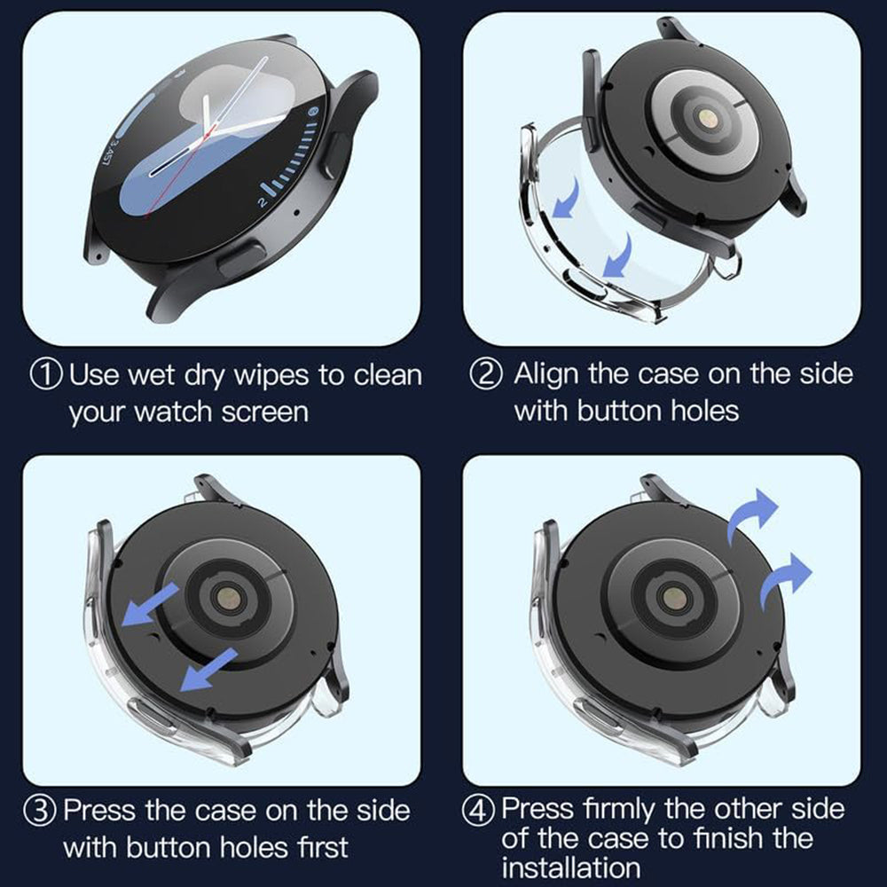 Techsuit Defense360 Pro Hülle für Samsung Galaxy Watch7 44mm, Transparent