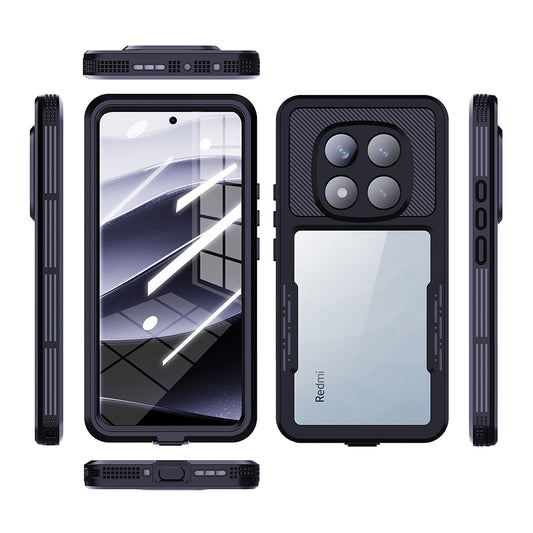 Wasserdichte Hülle für Xiaomi Poco X7 / Redmi Note 14 Pro 5G, ShellBox, Schwarz