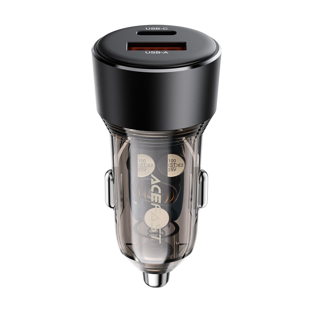 Auto-Ladegerät Acefast B12, 60W, 3A, 1 x USB-A - 1 x USB-C, Schwarz