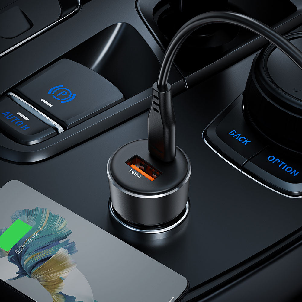 Auto-Ladegerät Acefast B12, 60W, 3A, 1 x USB-A - 1 x USB-C, Schwarz