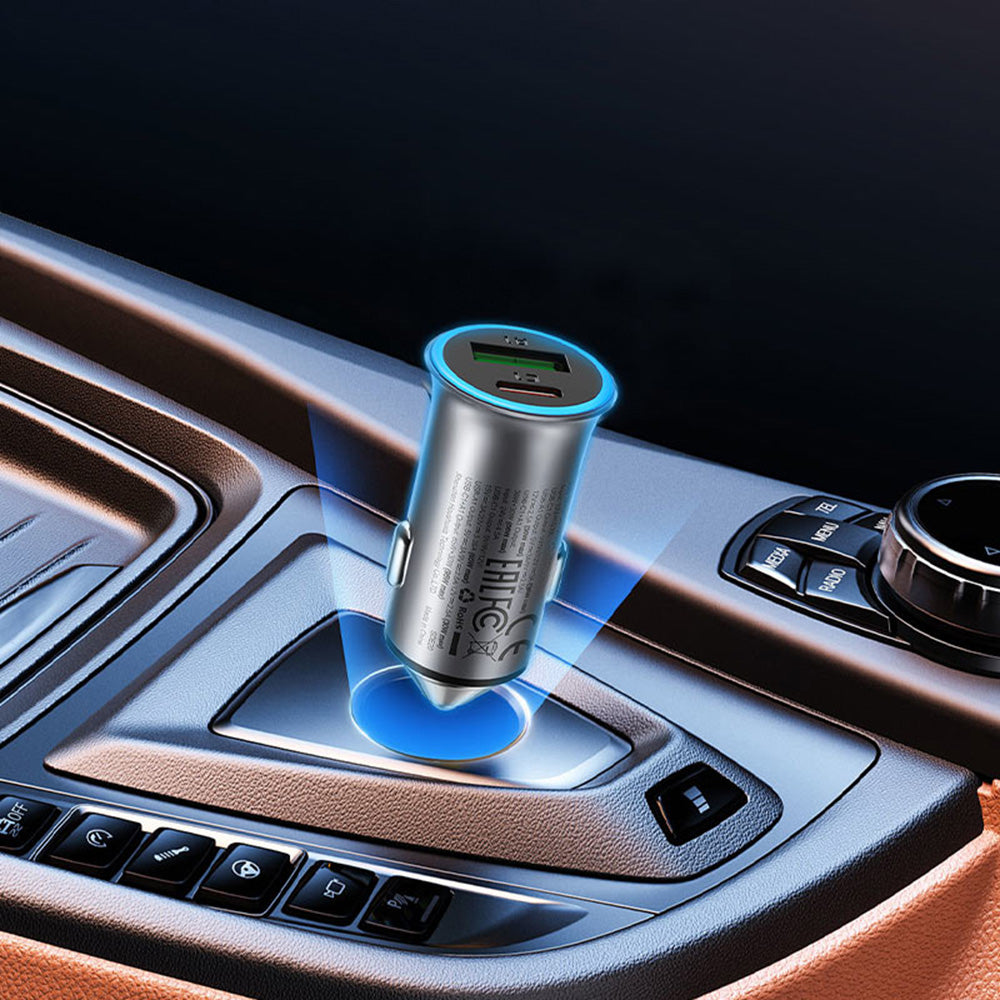 Auto-Ladegerät Acefast B16, 95W, 3.25A, 1 x USB-A - 1 x USB-C, Grau