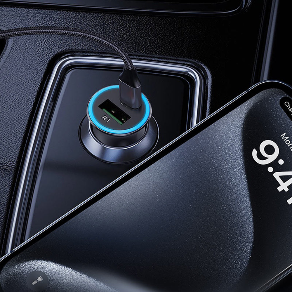 Auto-Ladegerät Acefast B16, 95W, 3.25A, 1 x USB-A - 1 x USB-C, Grau
