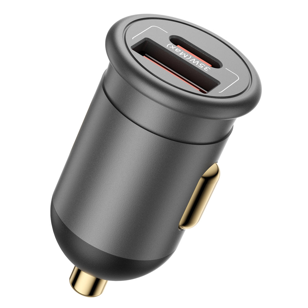 Auto-Ladegerät Blueo, 35W, 3A, 1 x USB-A - 1 x USB-C, Grau