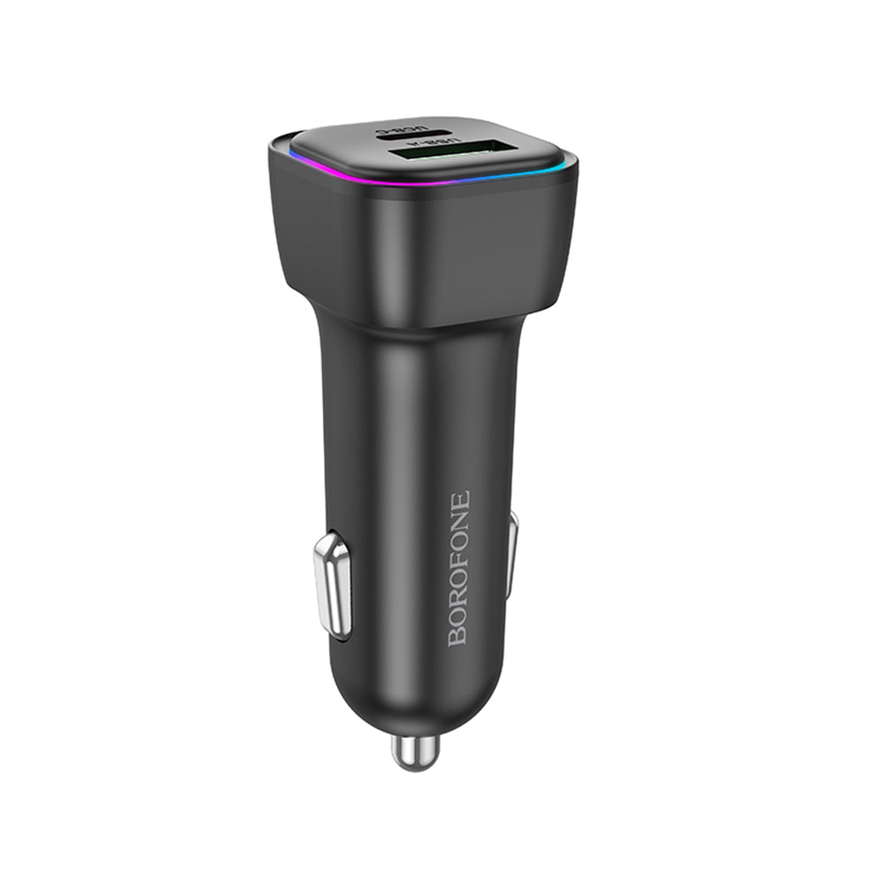 Auto-Ladegerät Borofone BZ28A Trophie, 30W, 3A, 1 x USB-A - 1 x USB-C, Schwarz