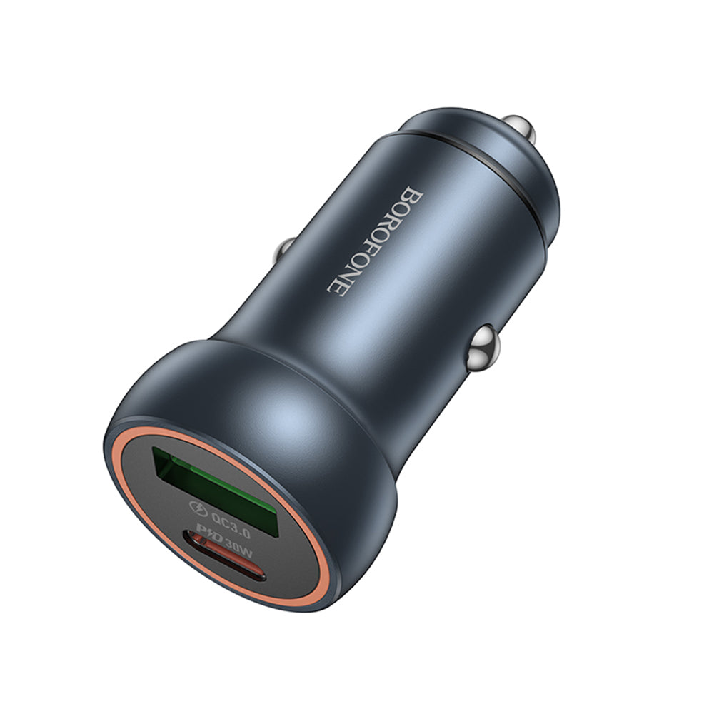 Auto-Ladegerät Borofone BZ32A Fresh, 30W, 3A, 1 x USB-A - 1 x USB-C, Grau