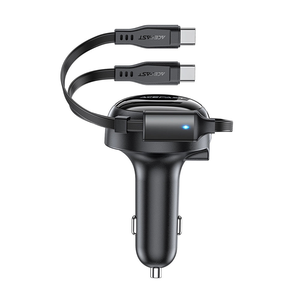 Auto-Ladegerät mit USB-C Kabel Acefast B13, 53W, 3A, 1 x USB-A, Schwarz