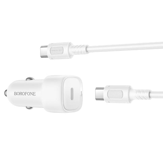 Auto-Ladegerät mit USB-C Kabel Borofone BZ34A Cloud, 20W, 3A, 1 x USB-C, Weiß