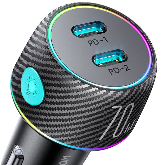 Joyroom Autoladegerät JR-CCN02, 70W, 3A, 2 x USB-C, Schwarz