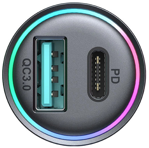 Auto-Ladegerät Joyroom JR-CCN04, 60W, 3A, 1 x USB-A - 1 x USB-C, Schwarz