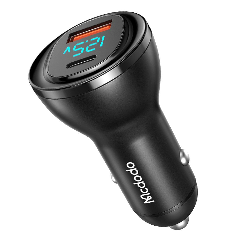 Auto-Ladegerät McDodo CC-5670 Display, 95W, 5A, 1 x USB-A - 1 x USB-C, Schwarz