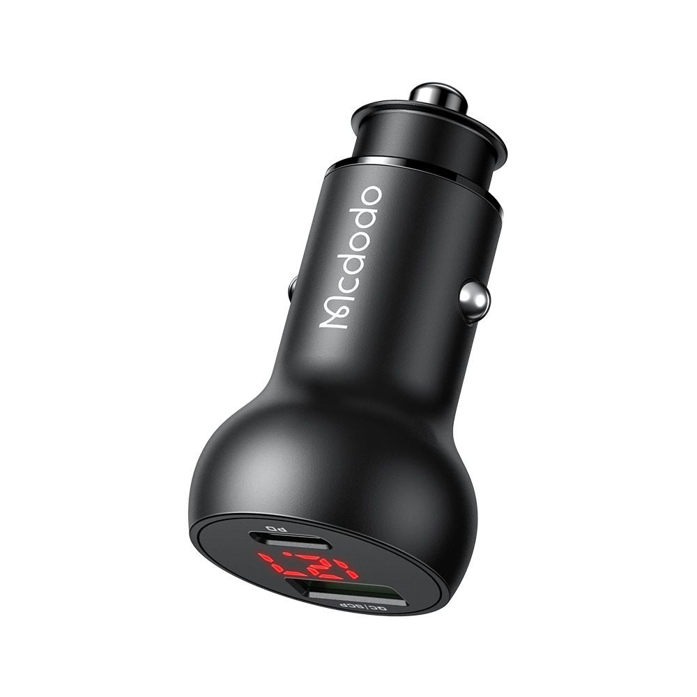 Auto-Ladegerät McDodo CC-7030 Display, 45W, 5A, 1 x USB-A - 1 x USB-C, Schwarz