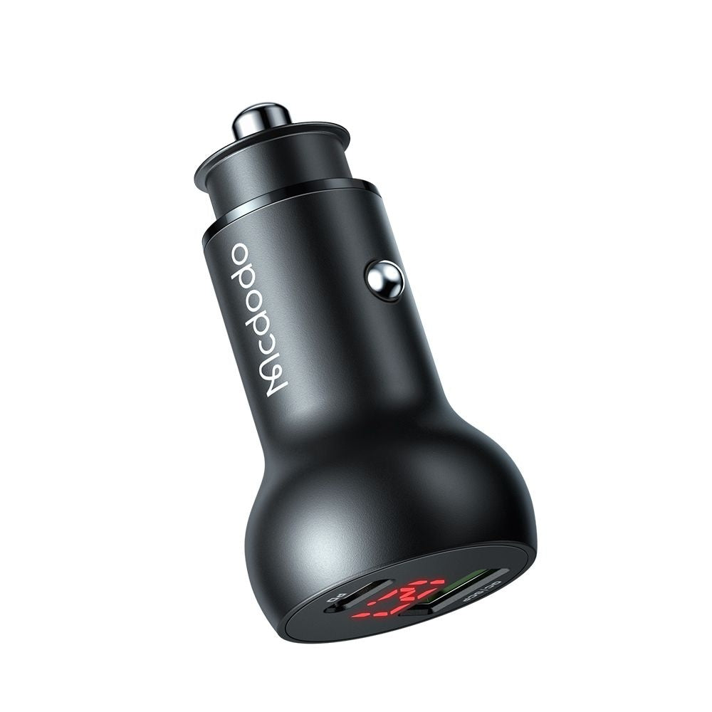 Auto-Ladegerät McDodo CC-7030 Display, 45W, 5A, 1 x USB-A - 1 x USB-C, Schwarz