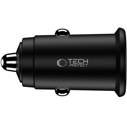 Auto-Ladegerät Tech-Protect CC02, 35W, 3A, 1 x USB-A - 1 x USB-C, Schwarz