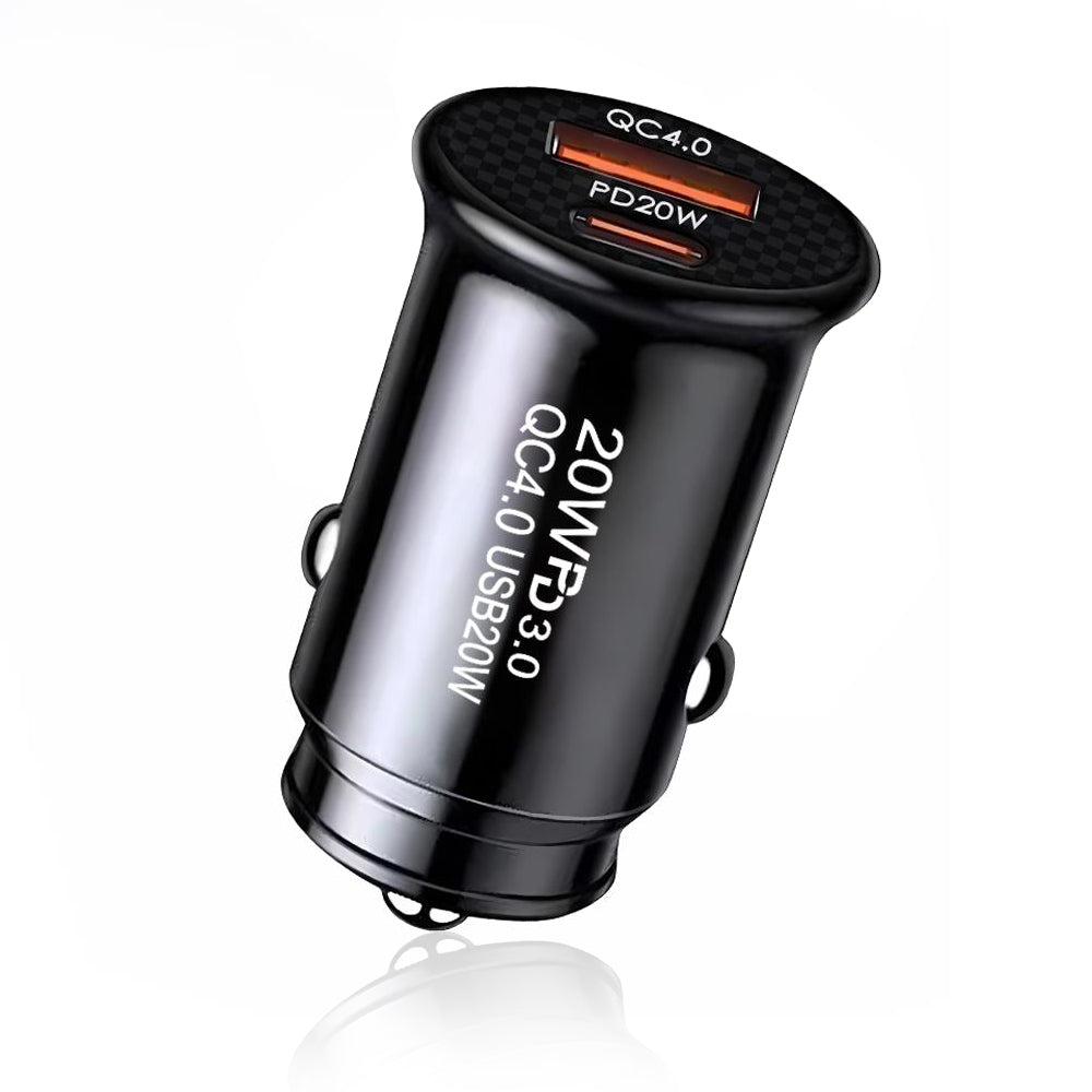Auto-Ladegerät Techsuit C4 MiniFuseX, 20W, 3A, 1 x USB-A - 1 x USB-C, Schwarz