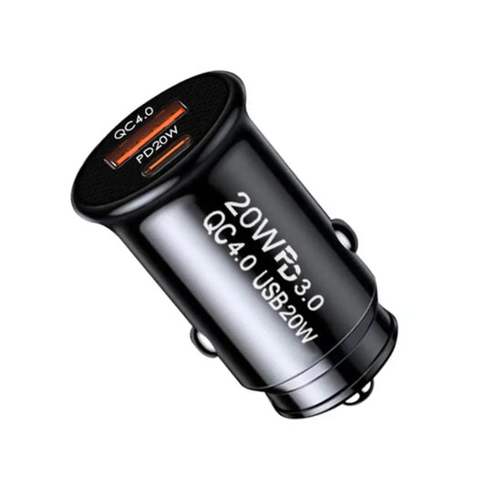 Auto-Ladegerät Techsuit C4 MiniFuseX, 20W, 3A, 1 x USB-A - 1 x USB-C, Schwarz