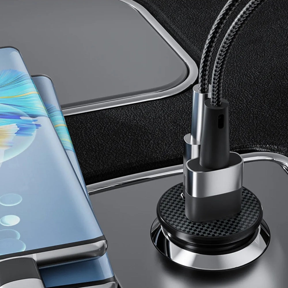 Auto-Ladegerät Techsuit C4 MiniFuseX, 20W, 3A, 1 x USB-A - 1 x USB-C, Schwarz
