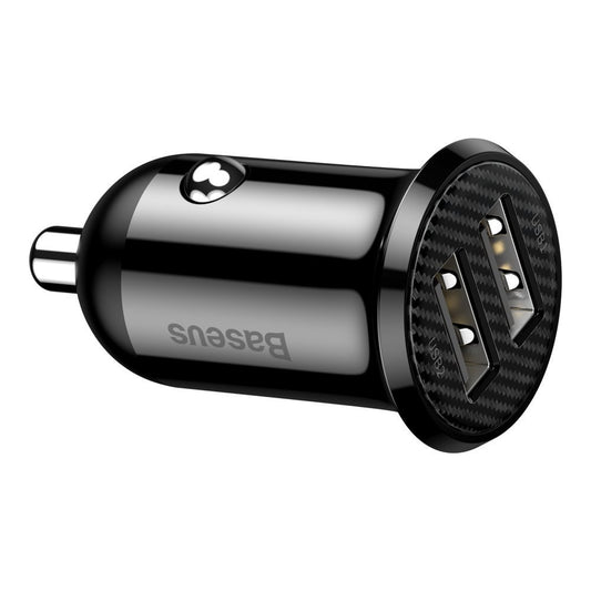 Autoladegerät Baseus Grain Pro, 24W, 2,4A, 2 x USB-A, Schwarz CCALLP-01