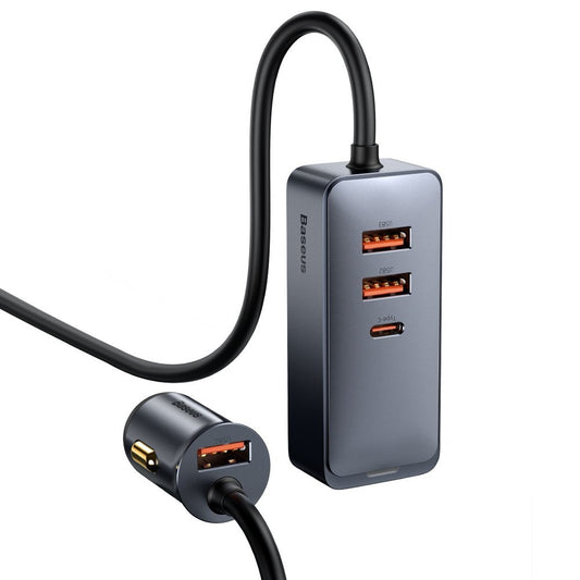 Baseus Share Together Autoladegerät, 120W, 3A, 3 x USB-A - 1 x USB-C, Grau CCBT-B0G