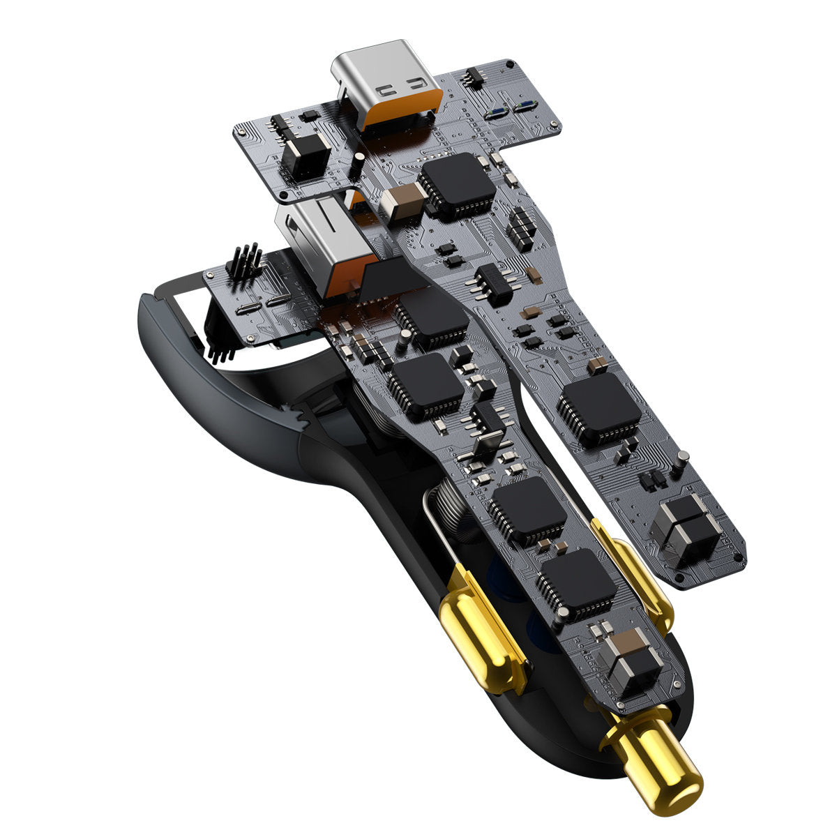 Autoladegerät mit USB-C Kabel Baseus Qualcomm, 160W, 3A, 1 x USB-A - 2 x USB-C, Grau TZCCZZM-0G