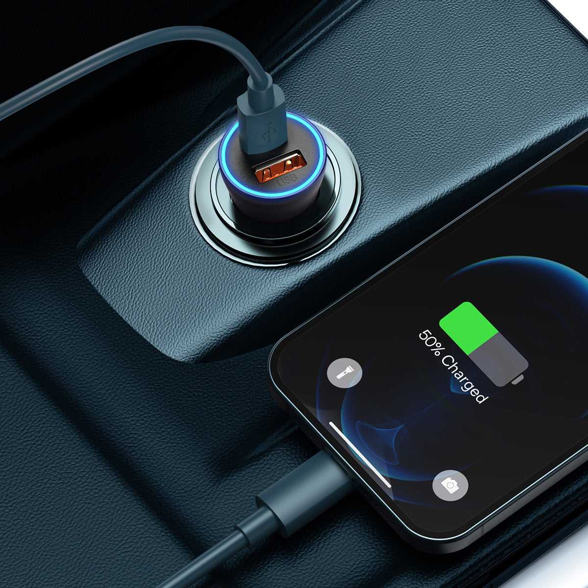 Baseus Golden Contactor Max KFZ-Ladegerät 60W | USB-A & USB-C | Grau