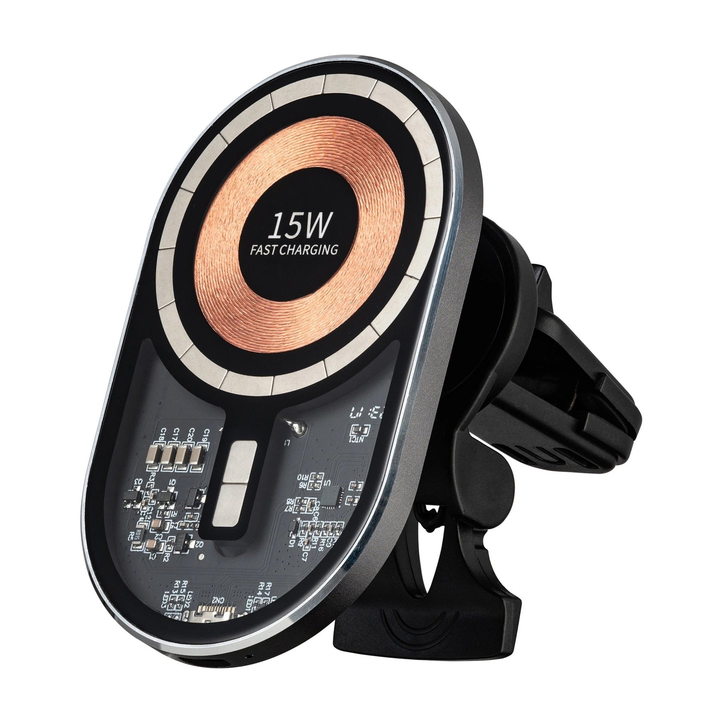 Kfz-Wireless-Ladegerät Qualo QTUS-K-15-07, 15W, 1.67A, Grau