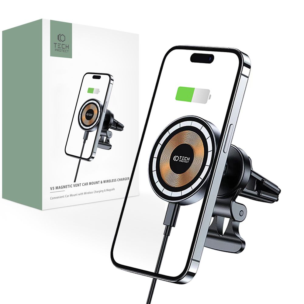 Kabelloses Autoladegerät Tech-Protect V5, 15W, 1,67A, Schwarz