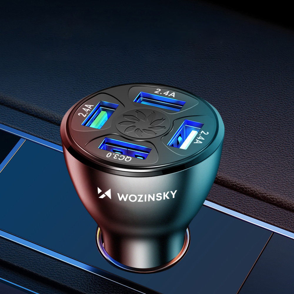 Autoladegerät WZK WCCAW, 50W, 3A, 4 x USB-A, Weiß