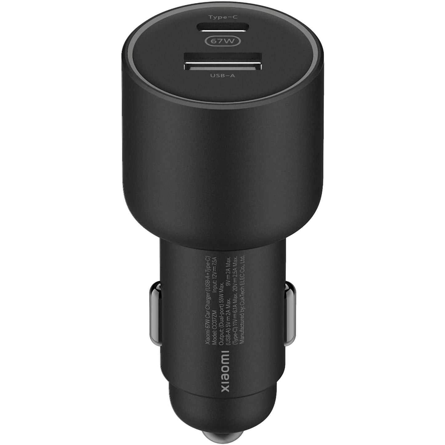 Xiaomi GaN KFZ-Ladegerät 67W | 1x USB-A & 1x USB-C | Schwarz | E-Marker Kabel