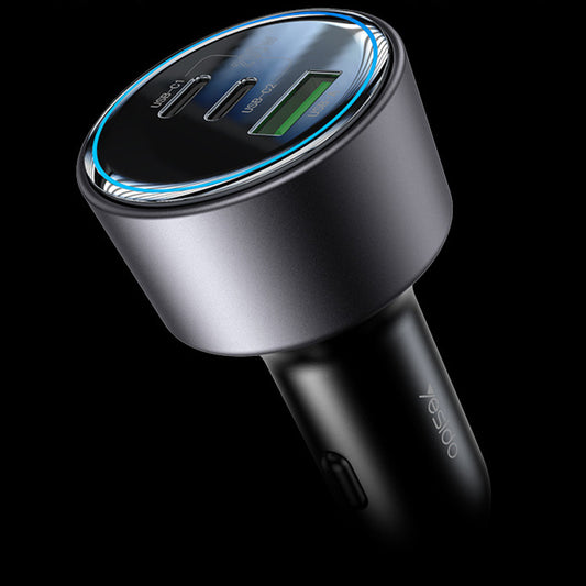 Auto-Ladegerät Yesido Y59, 200W, 5A, 1 x USB-A - 2 x USB-C, Schwarz