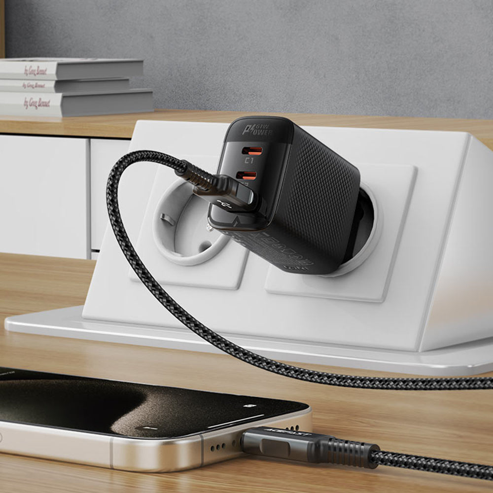 Netzladegerät Acefast A108, 67W, 3A, 1 x USB-A - 2 x USB-C, Schwarz