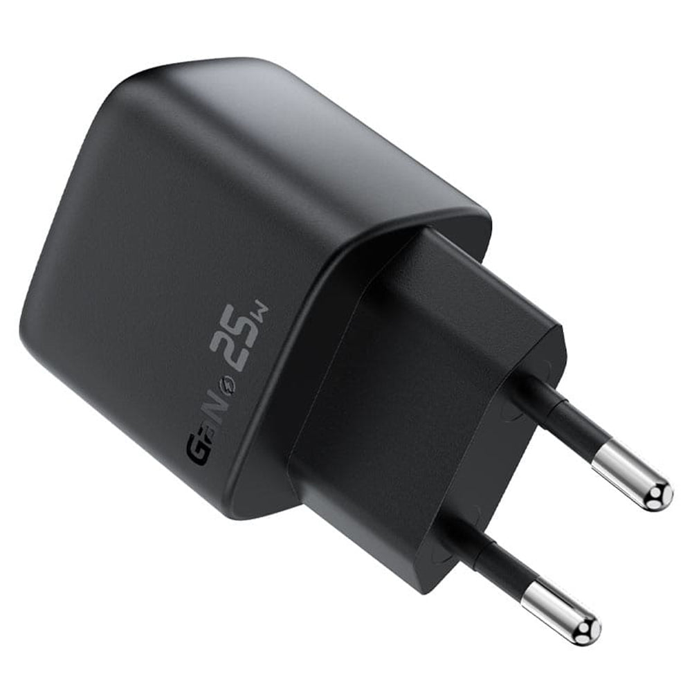 Acefast A114 Display Netzladegerät, 25W, 3A, 1 x USB-A - 1 x USB-C, Schwarz