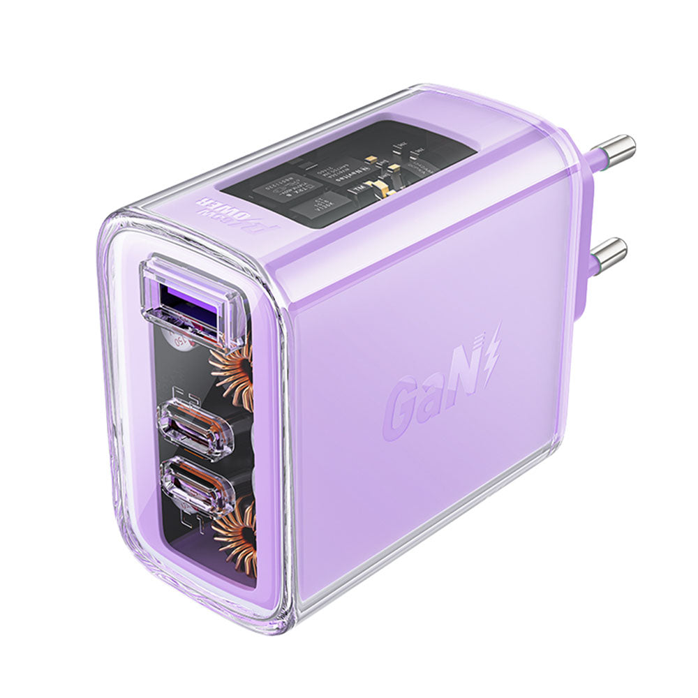 Acefast A45 Exploration Netzladegerät, 65W, 3.25A, 1 x USB-A - 2 x USB-C, Lila