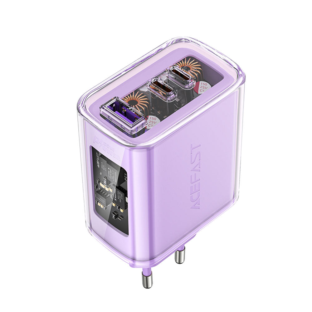 Acefast A45 Exploration Netzladegerät, 65W, 3.25A, 1 x USB-A - 2 x USB-C, Lila