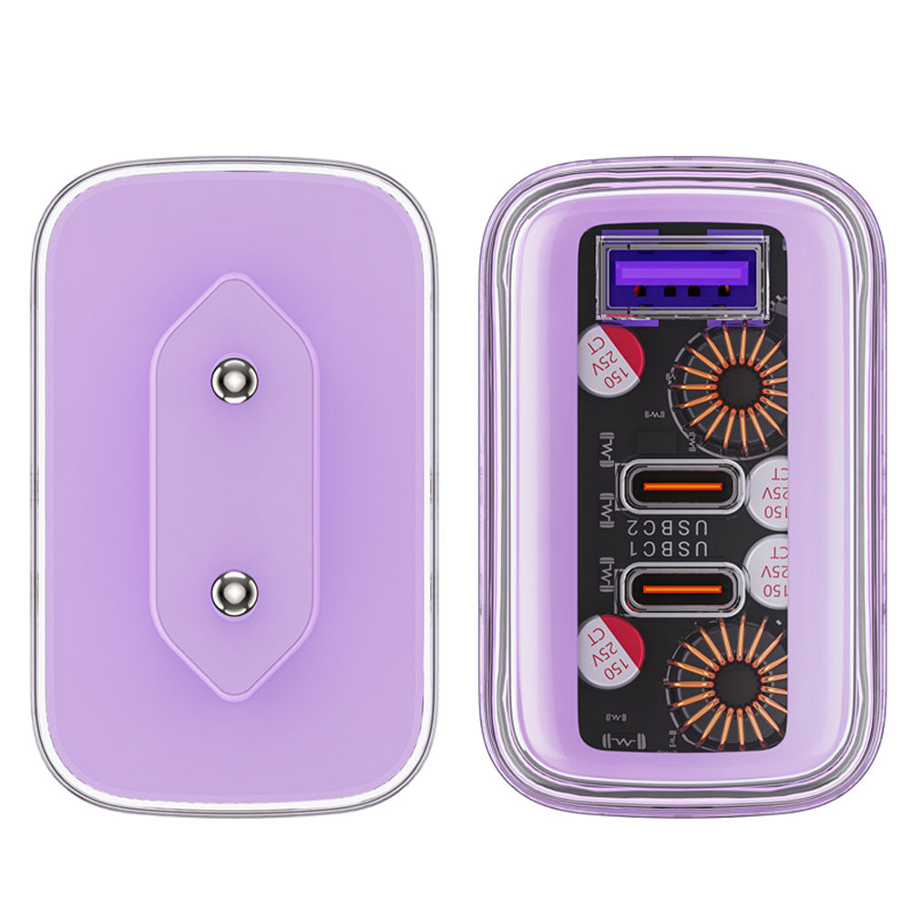 Acefast A45 Exploration Netzladegerät, 65W, 3.25A, 1 x USB-A - 2 x USB-C, Lila