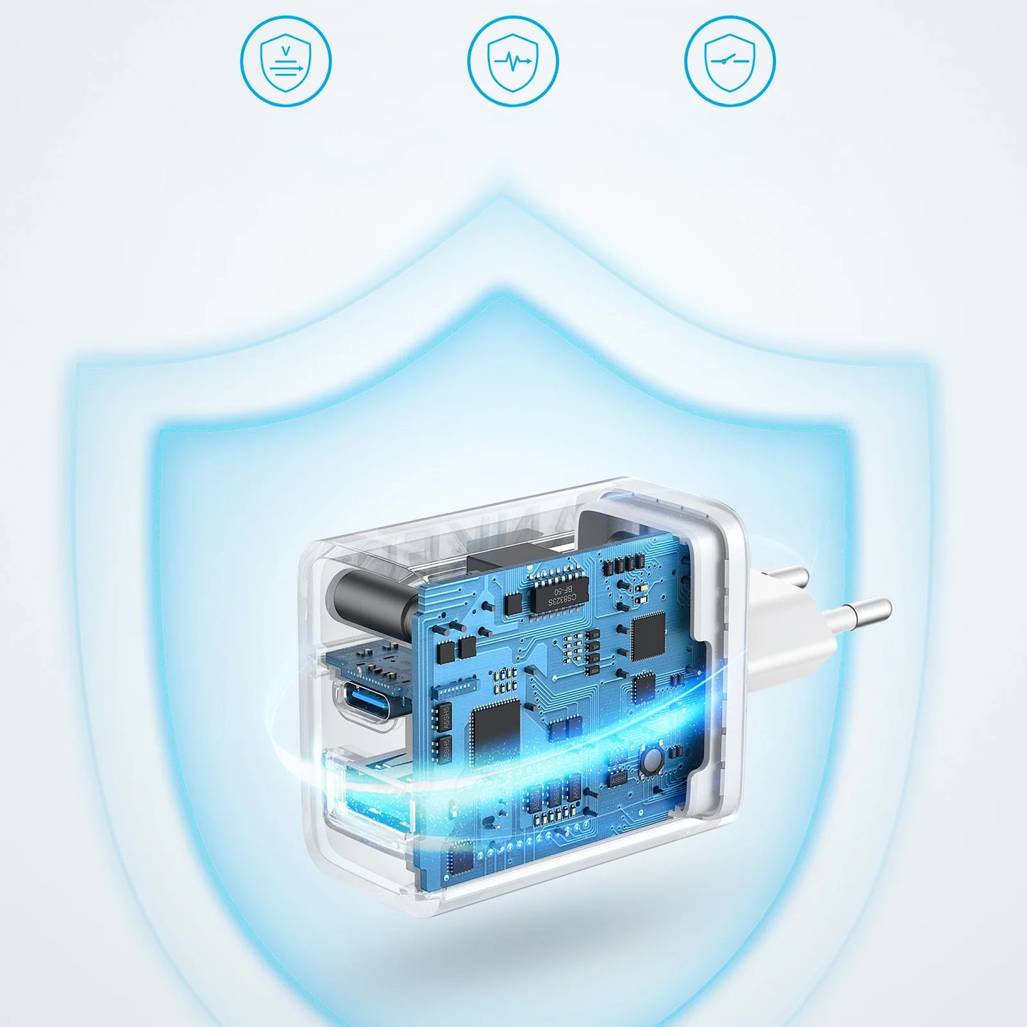 Anker 312 Netzwerk-Ladegerät, 20W, 3A, 1 x USB-A - 1 x USB-C, Weiß A2348G21