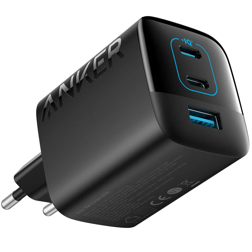 Netzladegerät Anker 336, 67W, 3.25A, 1 x USB-A - 2 x USB-C, Schwarz A2674G11