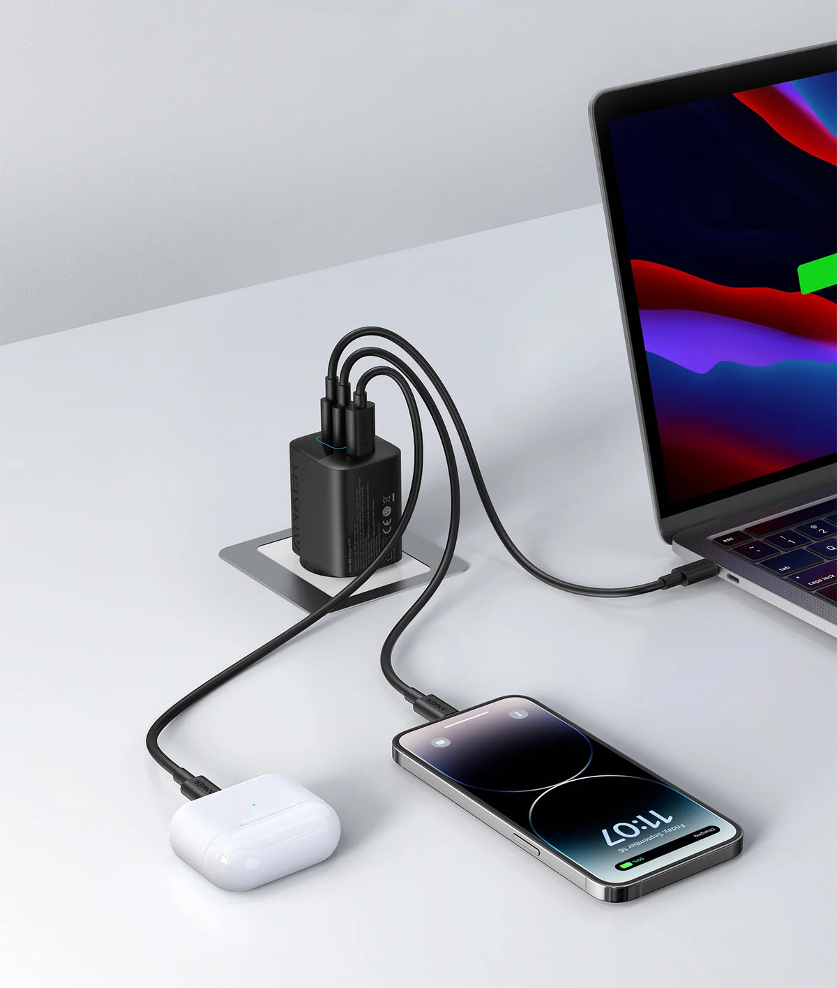 Netzladegerät Anker 336, 67W, 3.25A, 1 x USB-A - 2 x USB-C, Schwarz A2674G11